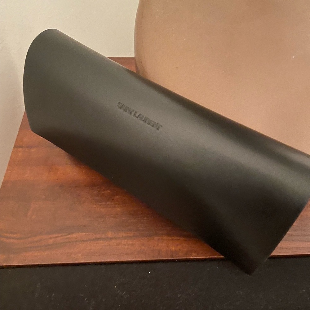 Saint Laurent Rectangle Semi-Transparent Acetate Sunglasses new with tag black - Picture 2 of 7